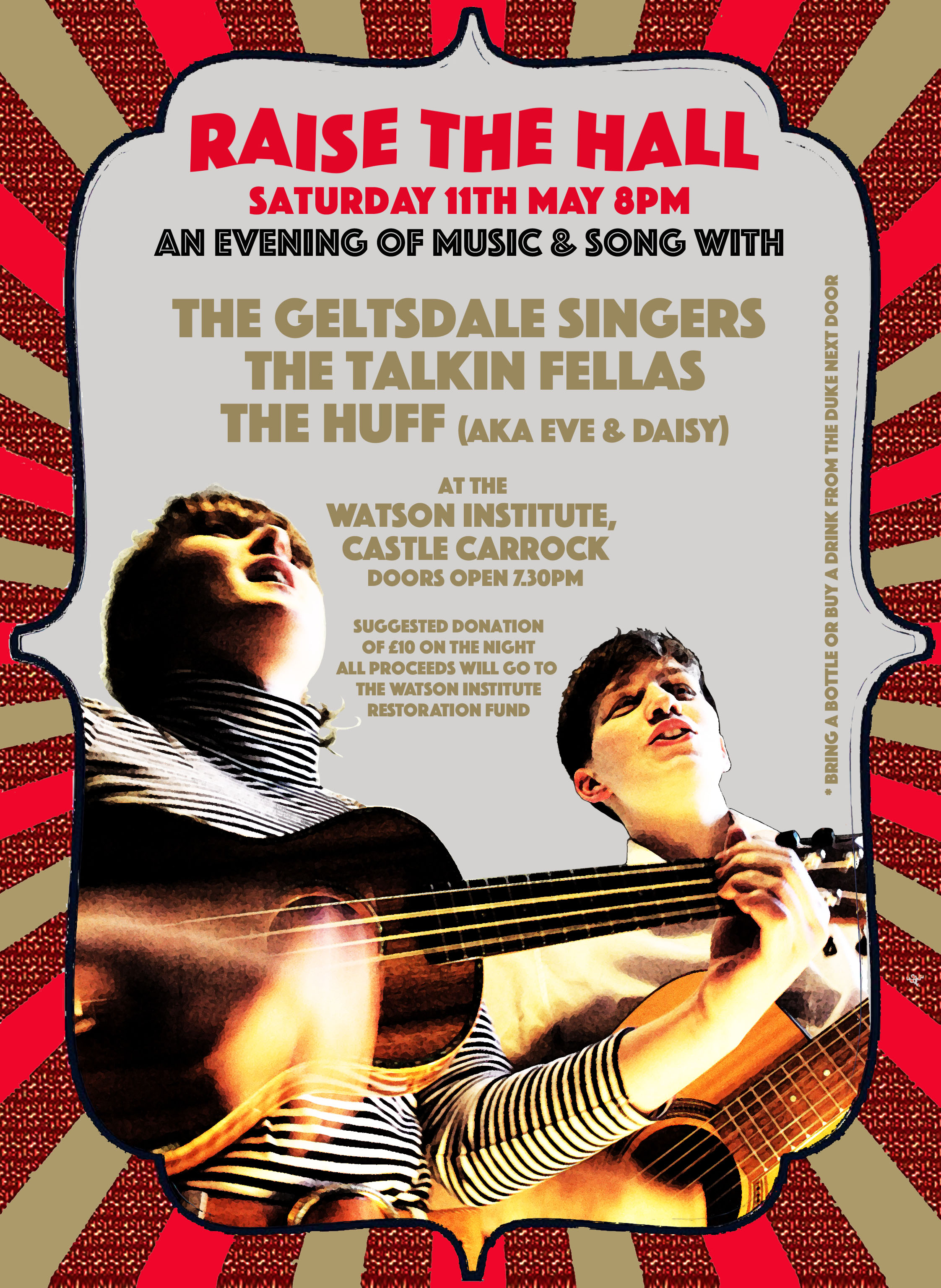 Raise the Hall - The Talkin Fellas, The Geltsdale Singers &amp; The Huff on Saturday May 11th